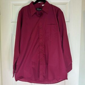 Varon Long Sleeve Button Down Dress Shirt Maroon Men’s Size 16.5 Neck